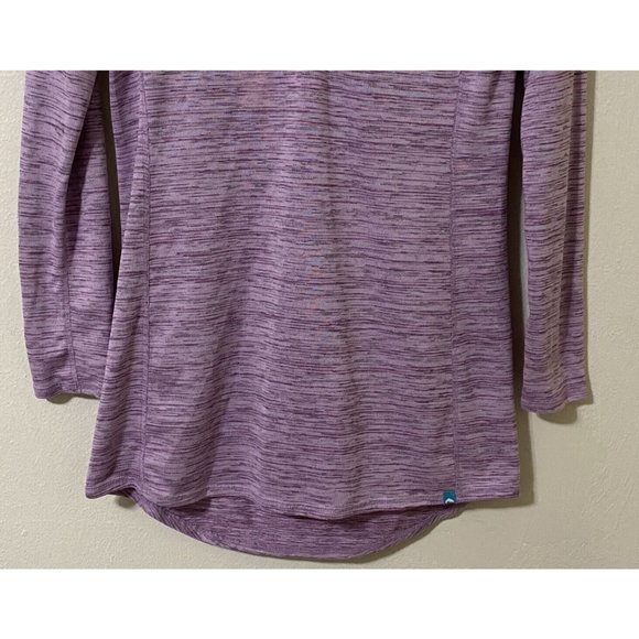 Simms Women's Small Long Sleeve 1/4 Button Hooded Fishing Shirt Heathered Pink - Picture 3 of 8